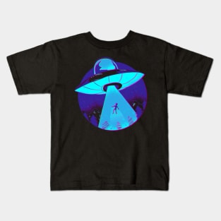 UFO Abduction Flying Saucer Graphic Kids T-Shirt